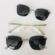 Armação de óculos de grau - Adriana 3 pontos cod 6025 - dourado haste detalhe azul claro clip on azul claro C6