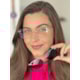 Armação de óculos de grau - Adriana 3 pontos cod 6025 - dourado haste detalhe azul claro clip on azul claro C6