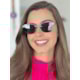 Armação de óculos de grau - Adriana 3 pontos cod 6025 - dourado haste detalhe azul claro clip on azul claro C6
