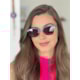 Armação de óculos de grau - Adriana 3 pontos cod 6025 - dourado haste detalhe azul forte clip on azul forte c7