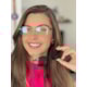 Armação de óculos de grau - Adriana 3 pontos cod 6025 - dourado haste detalhe preto clip on preto C1