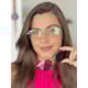 Armação de óculos de grau - Adriana 3 pontos cod 6025 - Rose gold haste detalhe lilás clip on rose gold c3