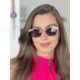 Armação de óculos de grau - Adriana 3 pontos cod 6025 - Rose gold haste detalhe lilás clip on rose gold c3