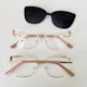 Armação de óculos de grau - Afrodite 0193 - branco com dourado detalhe nude haste nude clip on preto