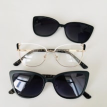 Armação de óculos de grau - Afrodite 0193 - branco com dourado detalhe preto c9 clip on preto