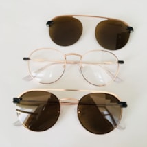 Armação de óculos de grau - Alice 2.0 cod 3805 - rose gold clip on marrom C6 Armação de óculos de grau - Alice 2.0 cod 3805 - rose gold clip on marrom C6