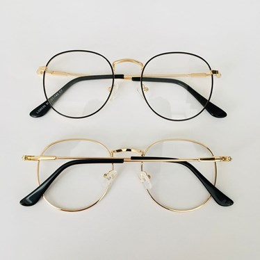 Armação de óculos de grau - Alice 8030 - preto com dourado C7
