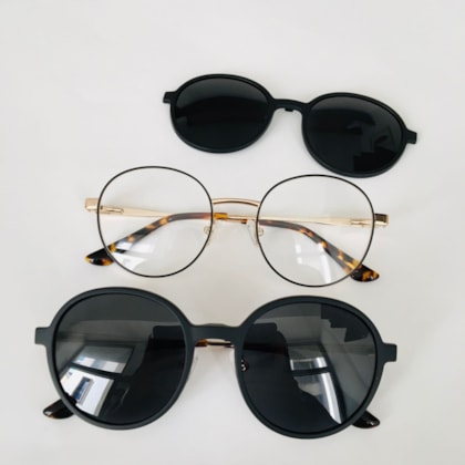 Armação de óculos de grau - Aloha New 0173 - preto com dourado C3 Armação de óculos de grau - Aloha New 0173 - preto com dourado C3