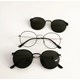 Armação de óculos de grau - Aloha - Preto com prata lentes pretas
