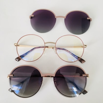 Armação de óculos de grau - Aloha two 80105 - nude com dourado C3 Armação de óculos de grau - Aloha two 80105 - nude com dourado C3