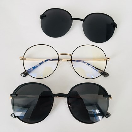 Armação de óculos de grau - Aloha two 80105 - preto com dourado C1