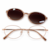 Rose gold clip on marrom