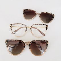 Armação de óculos de grau - Anelise 95318 - animal print com dourado transparente C6 Armação de óculos de grau - Anelise 95318 - animal print com dourado transparente C6