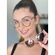 Armação de óculos de grau - Anelise 95318 - nude chocolate com animal print c3