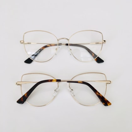 ARMAÇÃO DE ÓCULOS DE GRAU - AURORA 6869 - DOURADO PONTEIRA ANIMAL PRINT C2 ARMAÇÃO DE ÓCULOS DE GRAU - AURORA 6869 - DOURADO PONTEIRA ANIMAL PRINT C2
