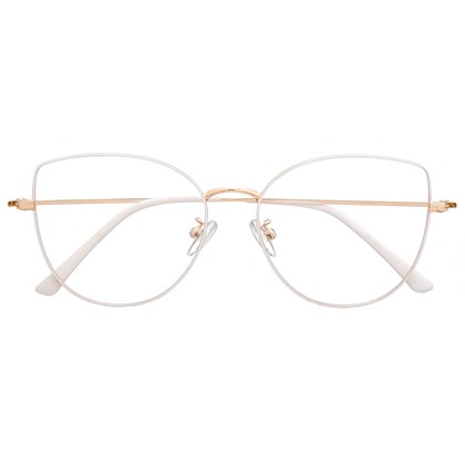 Armação de óculos de grau - Aurora Deux - Branco com dourado