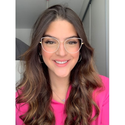 Armação de óculos de grau - Aurora Deux - Branco com dourado Armação de óculos de grau - Aurora Deux - Branco com dourado