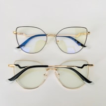 Armação de óculos de grau - Aurora ray 3043 - preto com dourado C7 Armação de óculos de grau - Aurora ray 3043 - preto com dourado C7