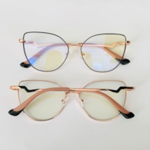 Armação de óculos de grau - Aurora ray 3043 - preto com rose gold C2 Armação de óculos de grau - Aurora ray 3043 - preto com rose gold C2