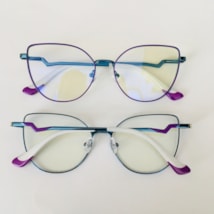 Armação de óculos de grau - Aurora ray 3043 - roxo com azul metálico C6 Armação de óculos de grau - Aurora ray 3043 - roxo com azul metálico C6