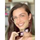 Armação de óculos de grau - Aurora shine 2 em 1 cod 0254 - creme com dourado clip on animal print degrade C4