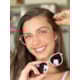 Armação de óculos de grau - Aurora shine 2 em 1 cod 0254 - Rose com dourado clip on rose C3