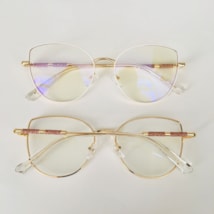 Armação de óculos de grau - Aurora Shine 81132 - branco com dourado C11 Armação de óculos de grau - Aurora Shine 81132 - branco com dourado C11