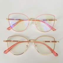 Armação de óculos de grau - Aurora Shine 81132 - rosa com dourado c6 Armação de óculos de grau - Aurora Shine 81132 - rosa com dourado c6