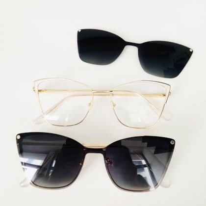 Armação de óculos de grau - Bárbara C0125 - branco com dourado C6 Armação de óculos de grau - Bárbara C0125 - branco com dourado C6