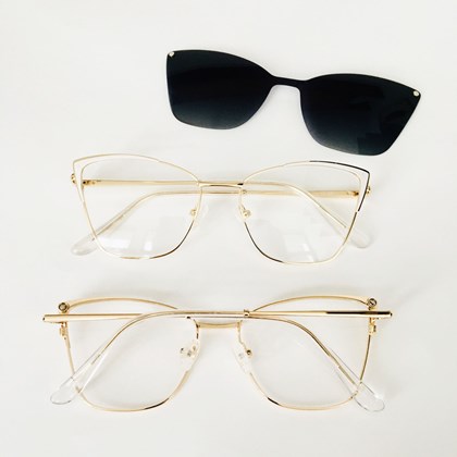 Armação de óculos de grau - Bárbara C0125 - branco com dourado C6