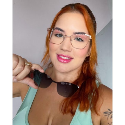 Armação de óculos de grau - Bárbara C0125 - Rose gold C6 / C9 Armação de óculos de grau - Bárbara C0125 - Rose gold C6 / C9
