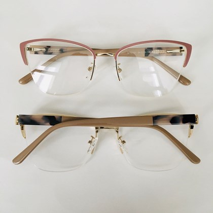 Armação de óculos de grau - Betina 8001 - rose com dourado C6