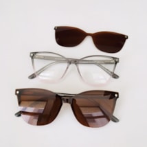 ARMAÇÃO DE ÓCULOS DE GRAU - BRUBIS 6105 - CINZA COM ROSE TRANSPARÊNCIA COM CLIP ON MARROM ARMAÇÃO DE ÓCULOS DE GRAU - BRUBIS 6105 - CINZA COM ROSE TRANSPARÊNCIA COM CLIP ON MARROM
