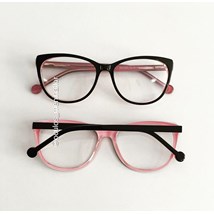 Armação de óculos de grau - Bruninha 10051 - Preto fundo rosa