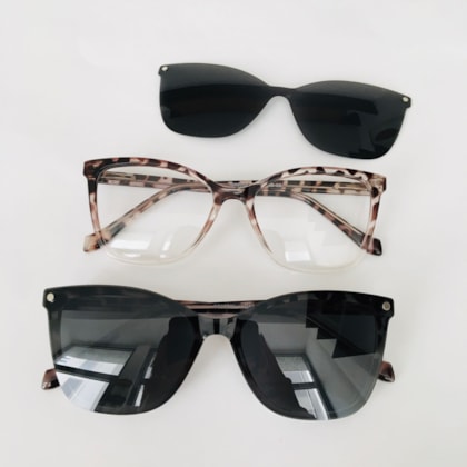 Armação de óculos de grau - Camila 8003 - Animal print transparência C5 Armação de óculos de grau - Camila 8003 - Animal print transparência C5