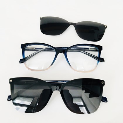 Armação de óculos de grau - Camila 8003 - Azul transparência C3