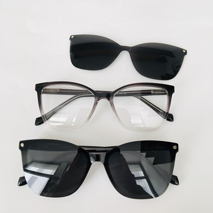 Armação de óculos de grau - Camila 8003 - Preto transparência C6