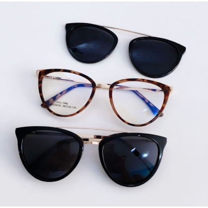 Armação de óculos de grau - Cathe 25026 - Animal print lente preta c2 Armação de óculos de grau - Cathe 25026 - Animal print lente preta c2