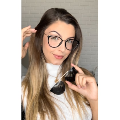 Armação de óculos de grau - Cathe 25026 - Preto C1 Armação de óculos de grau - Cathe 25026 - Preto C1
