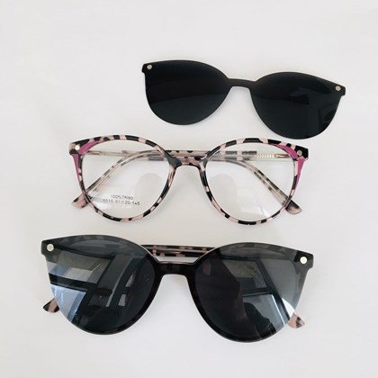 Armação de óculos de grau - Cibelle 6515 - Animal print detalhe lilás C4 Armação de óculos de grau - Cibelle 6515 - Animal print detalhe lilás C4