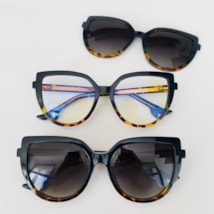Armação de óculos de grau - Cindy sapatinho 81585 - azul com degradê animal print C6
