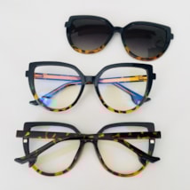 Armação de óculos de grau - Cindy sapatinho 81585 - azul com degradê animal print C6