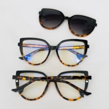 Armação de óculos de grau - Cindy sapatinho 81585 - preto com degradê animal print C5