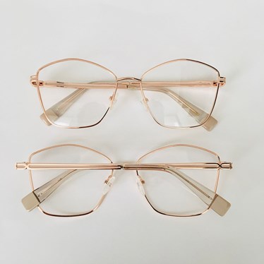 Armação de óculos de grau - Clara 6983 - rose gold ponteira transparente C2