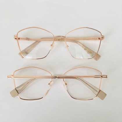 Armação de óculos de grau - Clara 6983 - rose gold ponteira transparente C2 Armação de óculos de grau - Clara 6983 - rose gold ponteira transparente C2