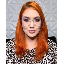 Armação de óculos de grau - Daniela 3 pontos cod 50035 - dourado ponteira animal print rosado C3 Armação de óculos de grau - Daniela 3 pontos cod 50035 - dourado ponteira animal print rosado C3