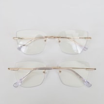 Armação de óculos de grau - Daniela 3 pontos cod 50035 - dourado ponteira transparente C5 Armação de óculos de grau - Daniela 3 pontos cod 50035 - dourado ponteira transparente C5