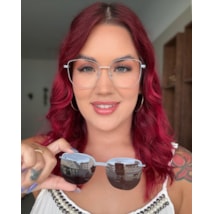 Armação de óculos de grau - Daya Elos 80122 - cinza com dourado c5 clip on detalhe cinza