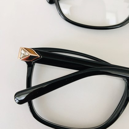 Armação de óculos de grau - Denisiane Cristal 7056 - preto