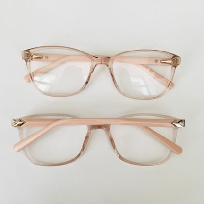 Armação de óculos de grau - Denisiane Cristal 7056 - Rose transparência Armação de óculos de grau - Denisiane Cristal 7056 - Rose transparência